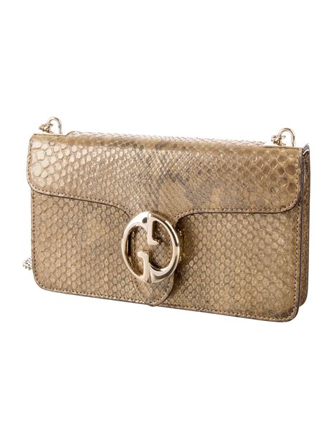 gucci interlocking python shoulder bag|gucci leather shoulder bag.